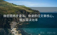 微密圈两步读法：快速抓住文章核心，提升阅读效率